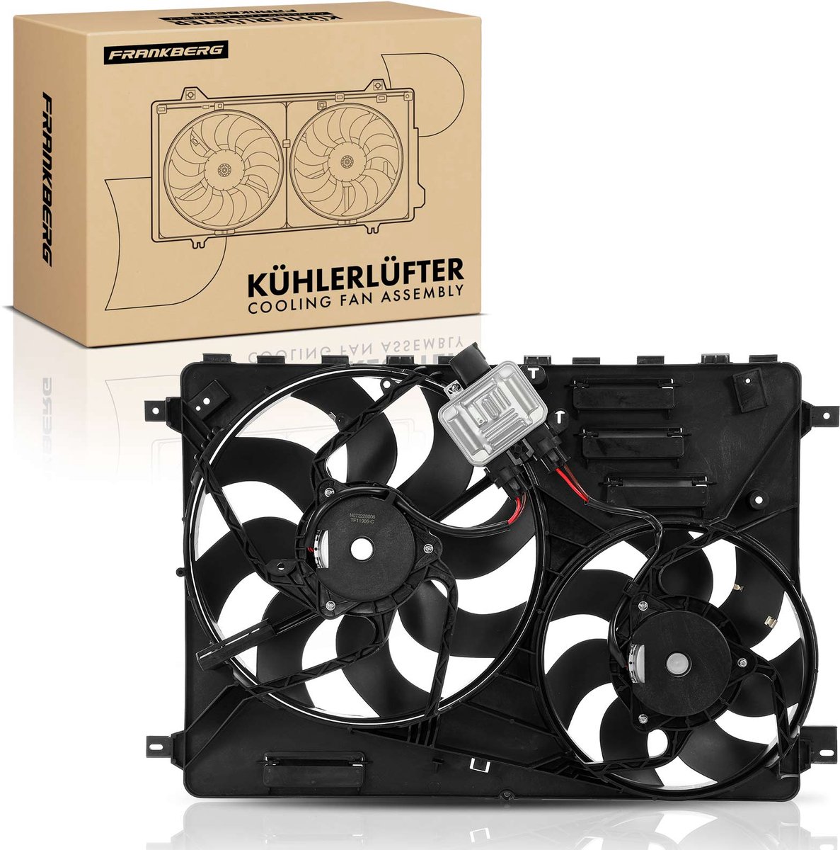 Frankberg 1x Motorradiateur Dubbele ventilator