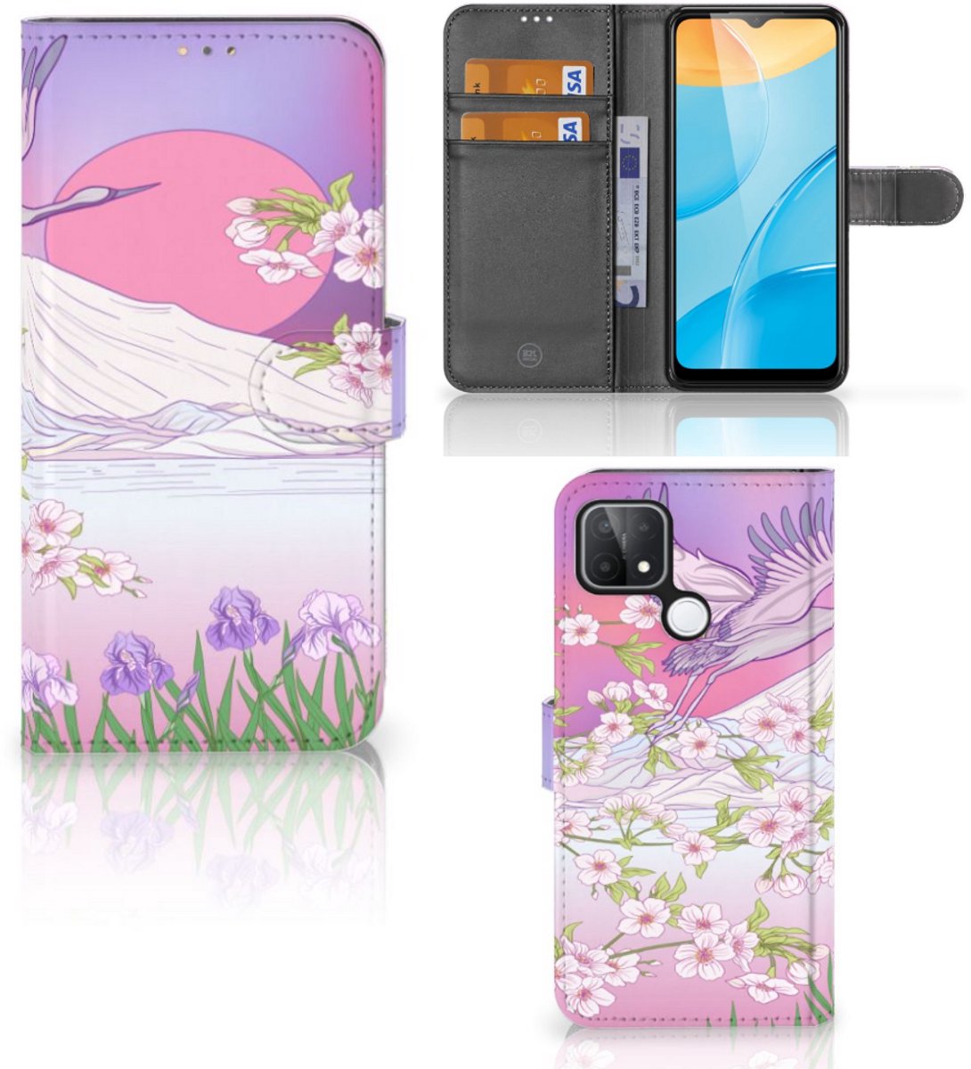 OPPO A15 Telefoonhoesje met Pasjes Bird Flying
