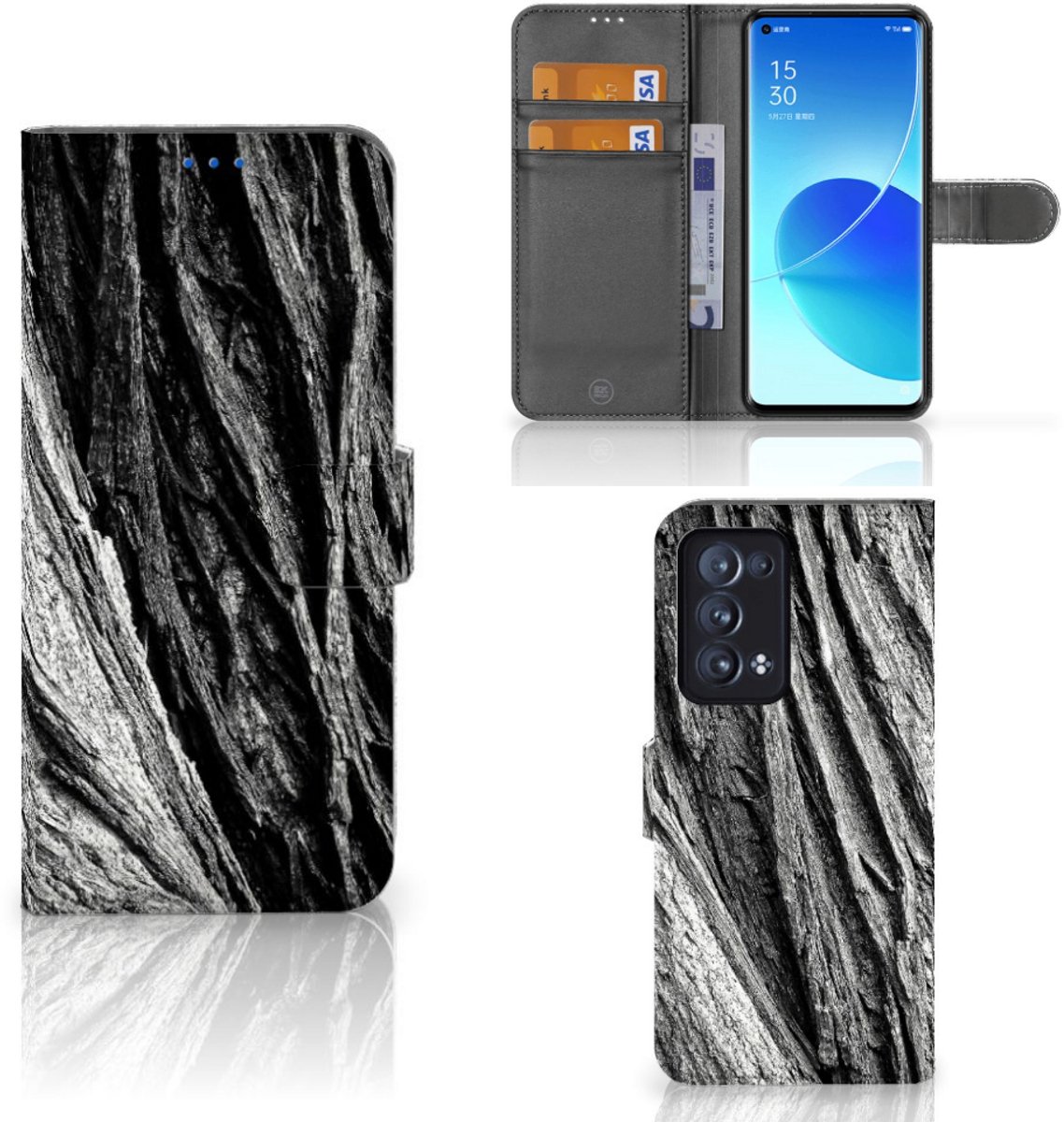 Book Style Case OPPO Reno 6 Pro Plus 5G Boomschors Grijs