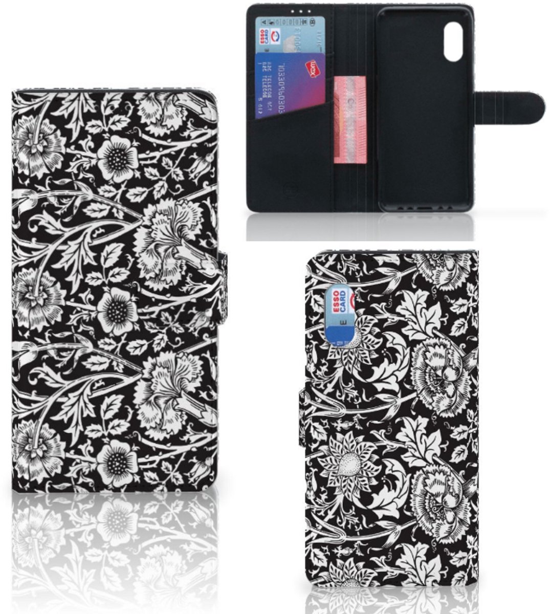 Samsung Xcover Pro Hoesje Black Flowers