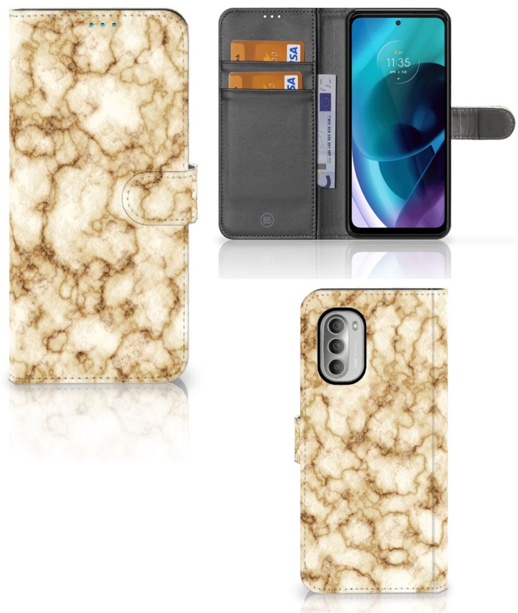 Motorola Moto G51 5G Bookcase Marmer Goud