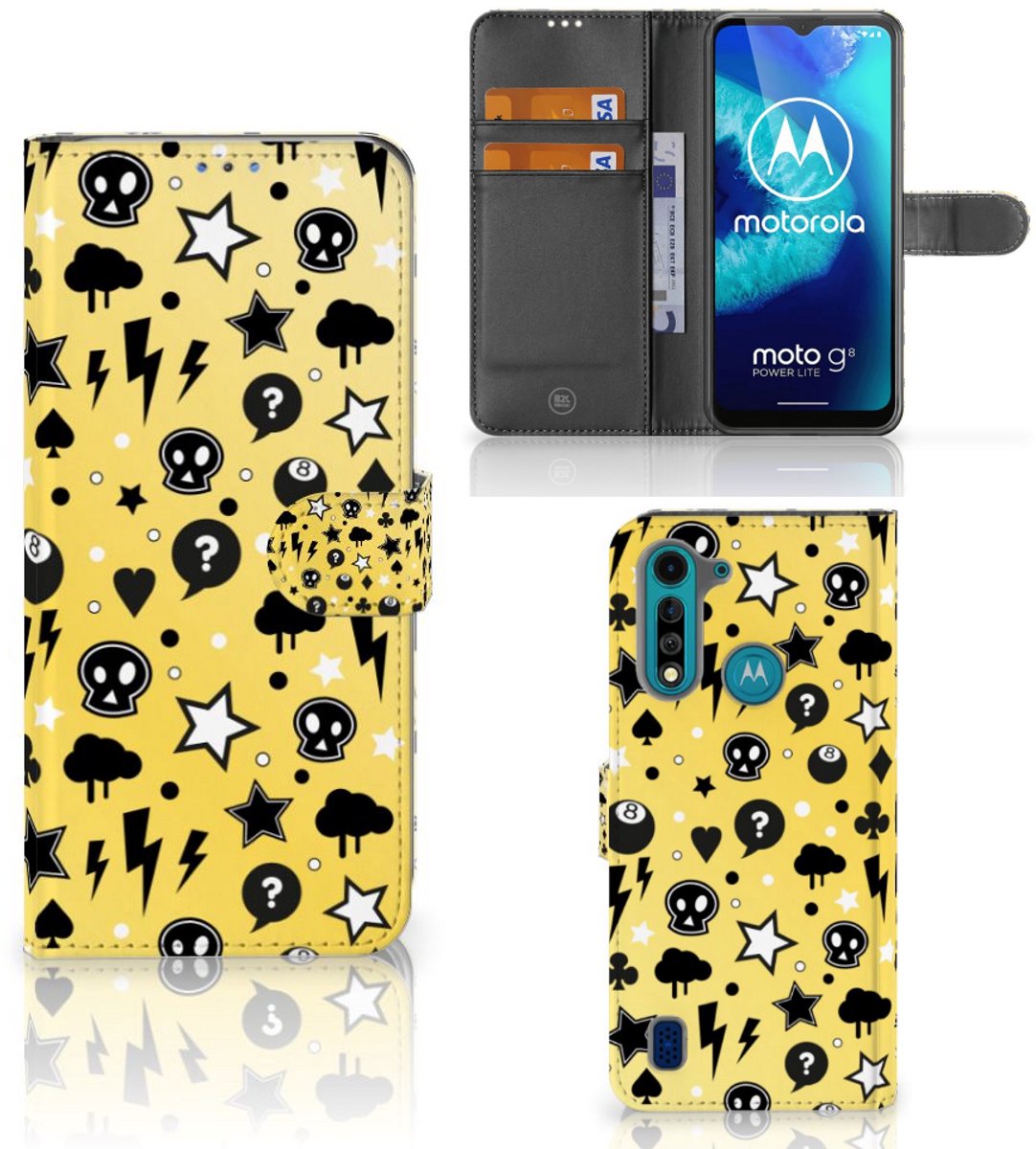 Telefoonhoesje met Naam Motorola G8 Power Lite Punk Geel