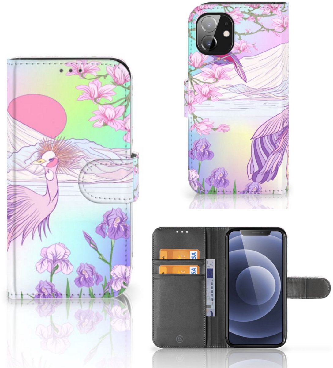 Apple iPhone 12 Mini Telefoonhoesje met Pasjes Bird