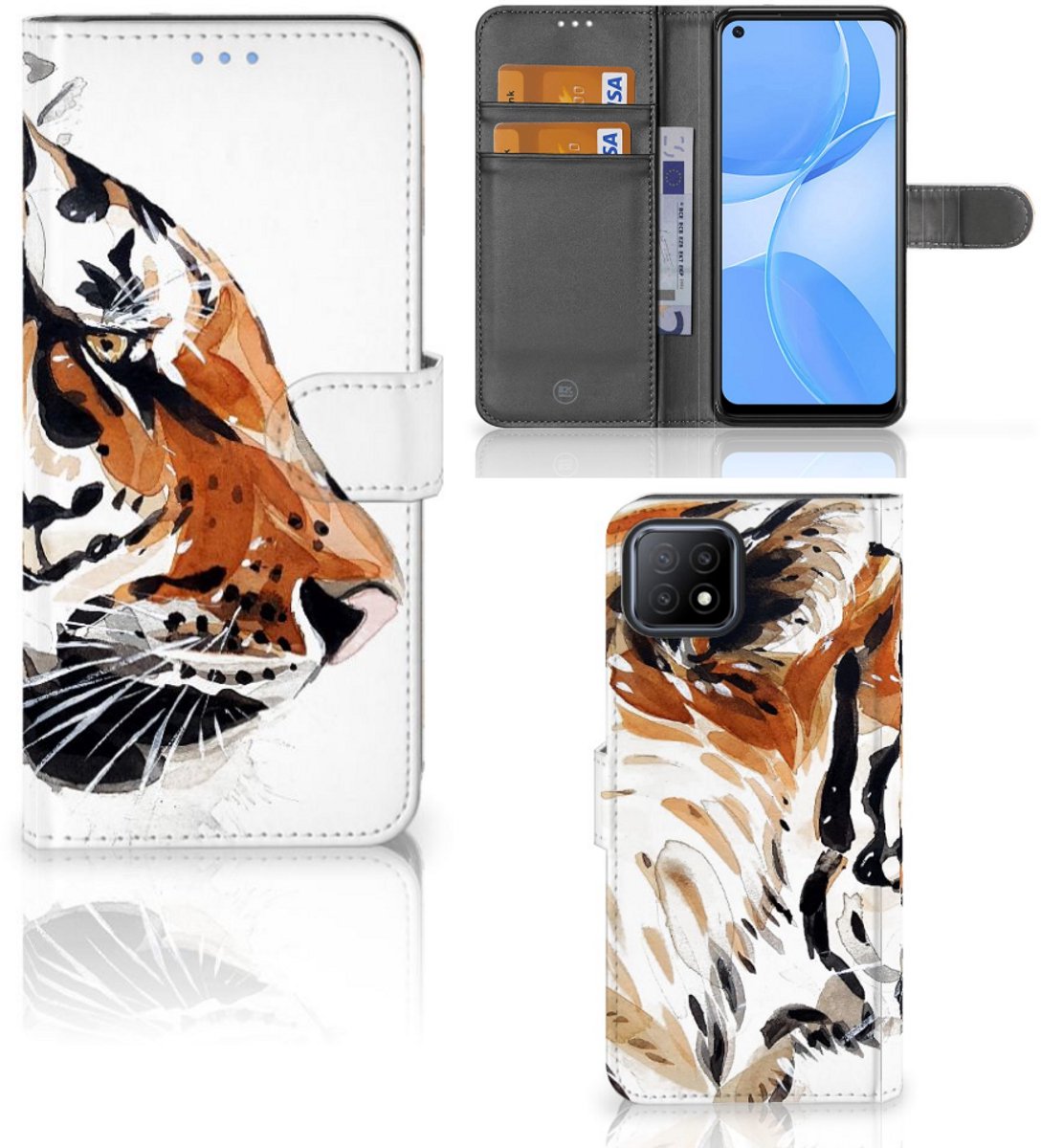 Hoesje OPPO A73 5G Watercolor Tiger
