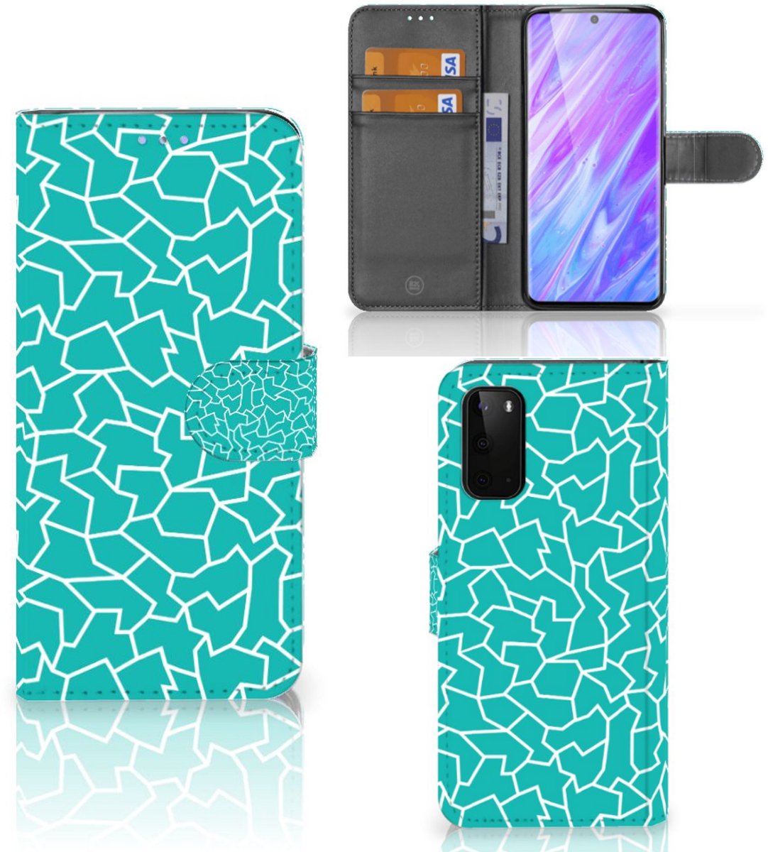 Samsung Galaxy S20 Hoesje Cracks Blue