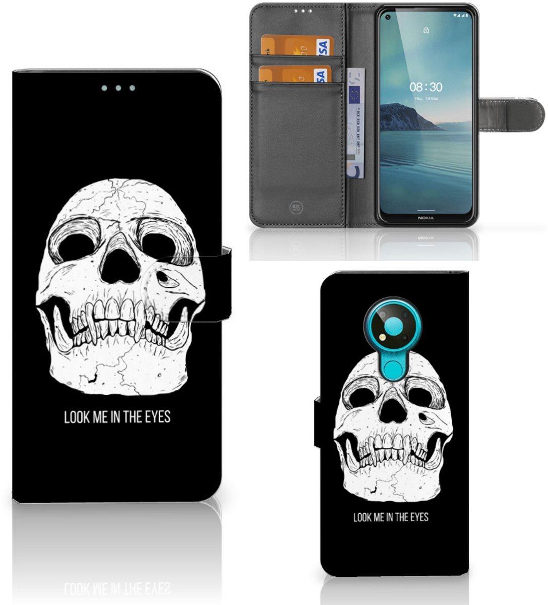 Telefoonhoesje met Naam Nokia 3.4 Skull Eyes
