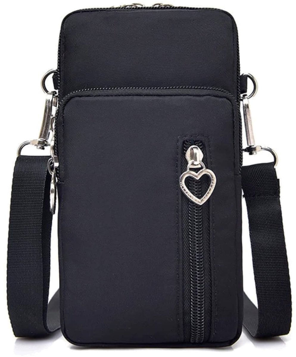 Dailygoods- Schoudertas met hoofdtelefoonaansluiting - Schoudertas voor mobiele telefoon - Crossbodytas - Kleine schoudertas - Nylon tas - Geschikt voor telefoons tot 7 inch