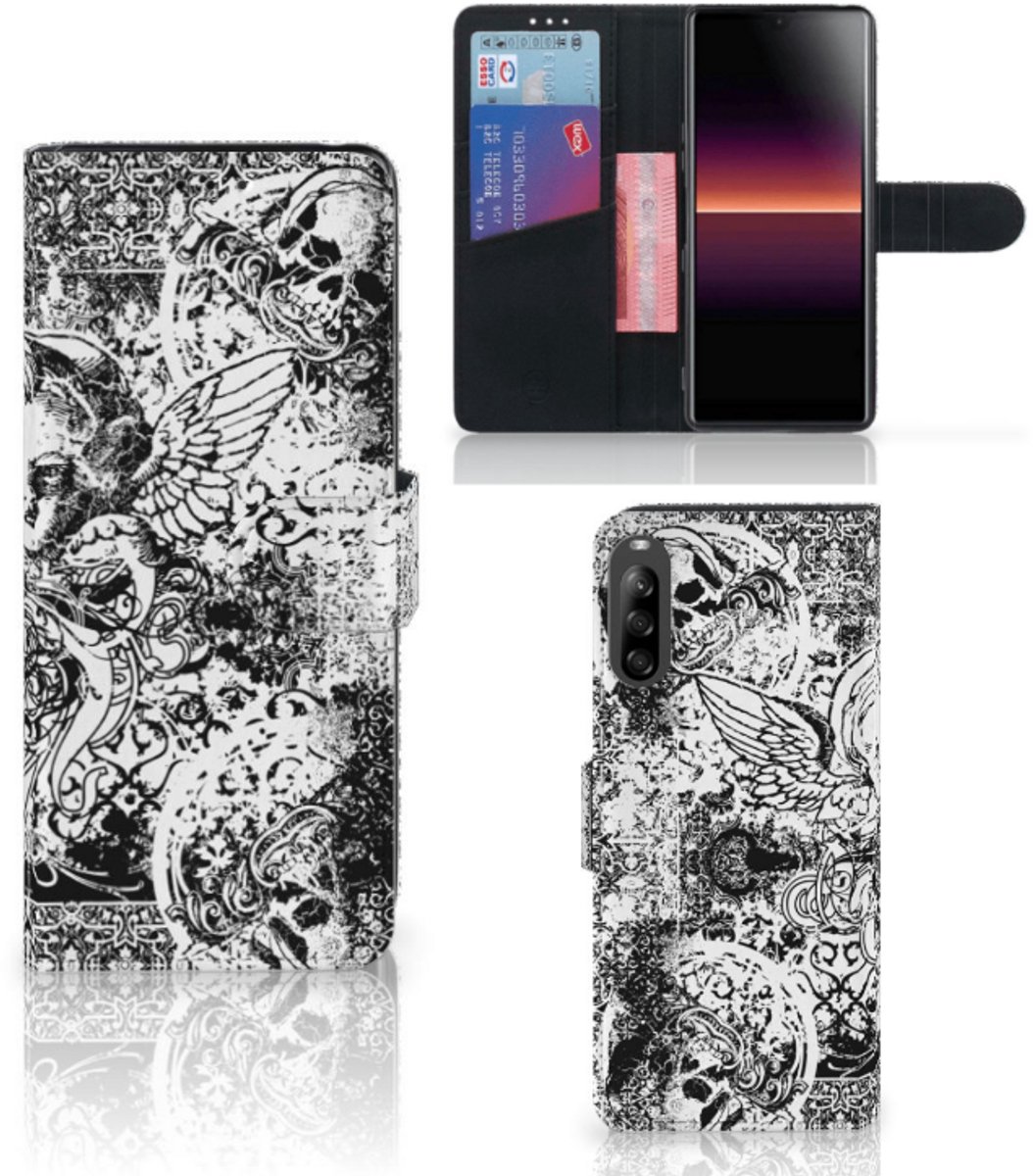 Telefoonhoesje met Naam Sony Xperia L4 Skulls Angel