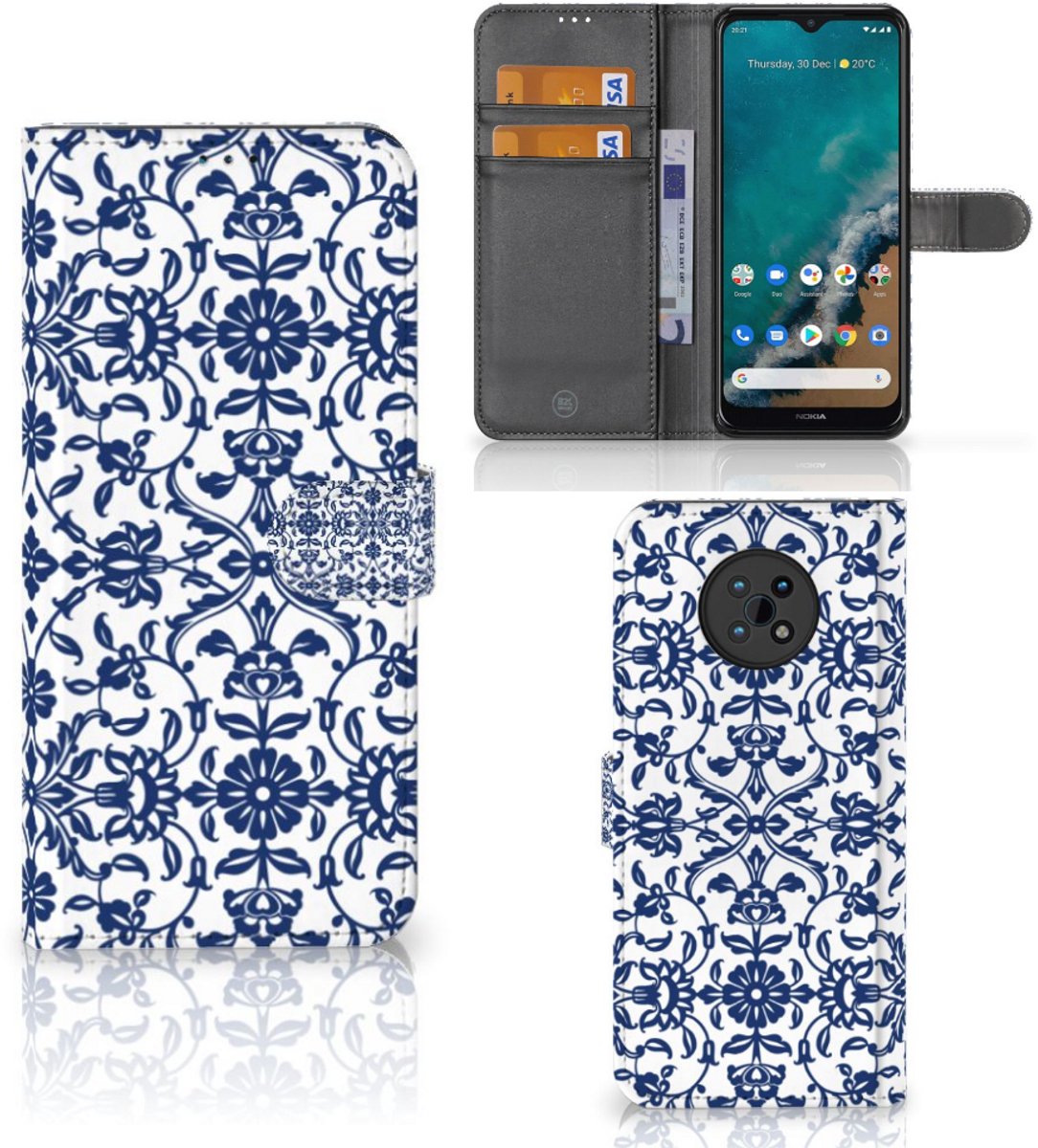 Nokia G50 Hoesje Flower Blue