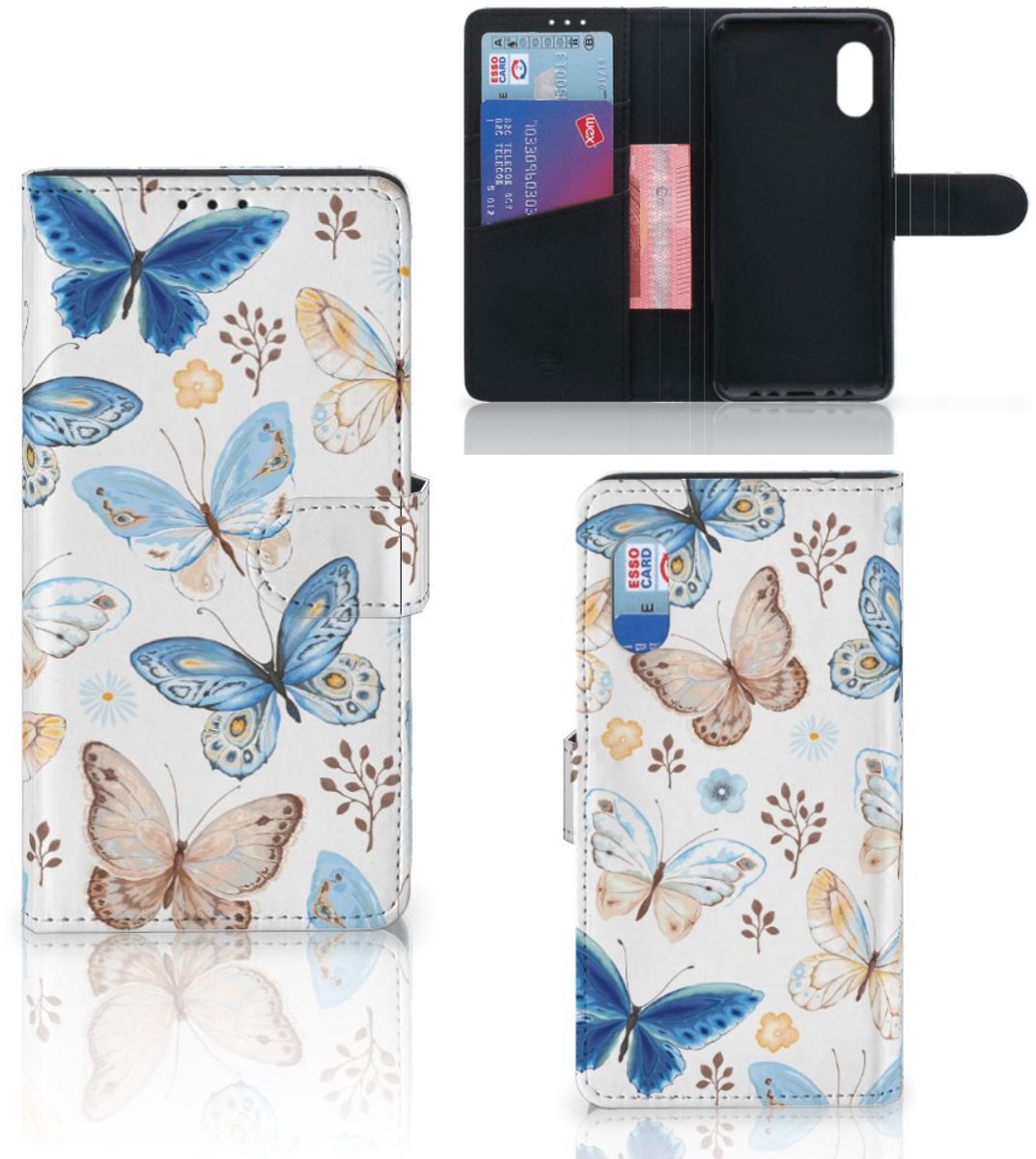 Telefoonhoesje met Pasjes voor Samsung Xcover Pro Vlinder