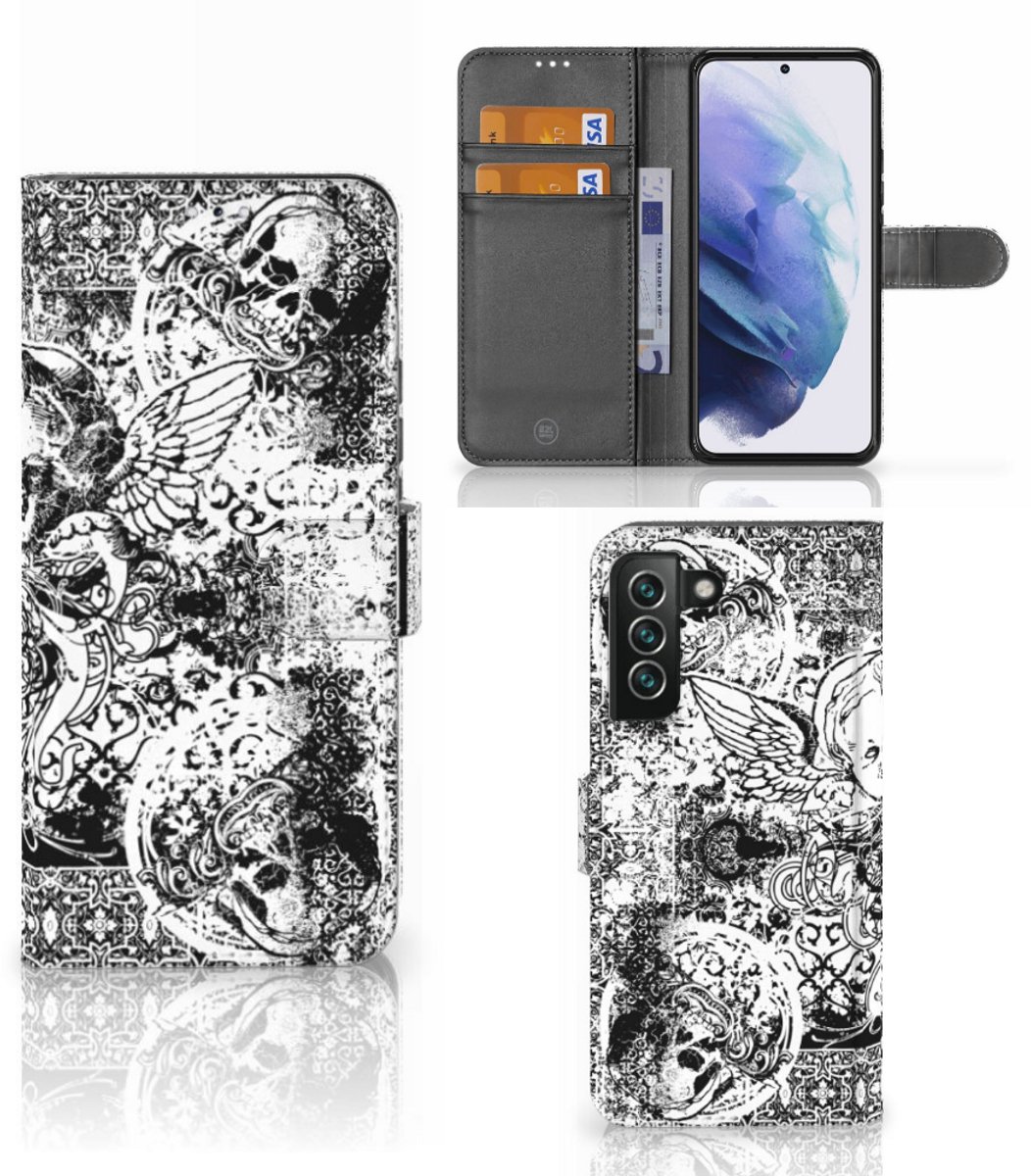 Telefoonhoesje met Naam Samsung Galaxy S22 Plus Skulls Angel