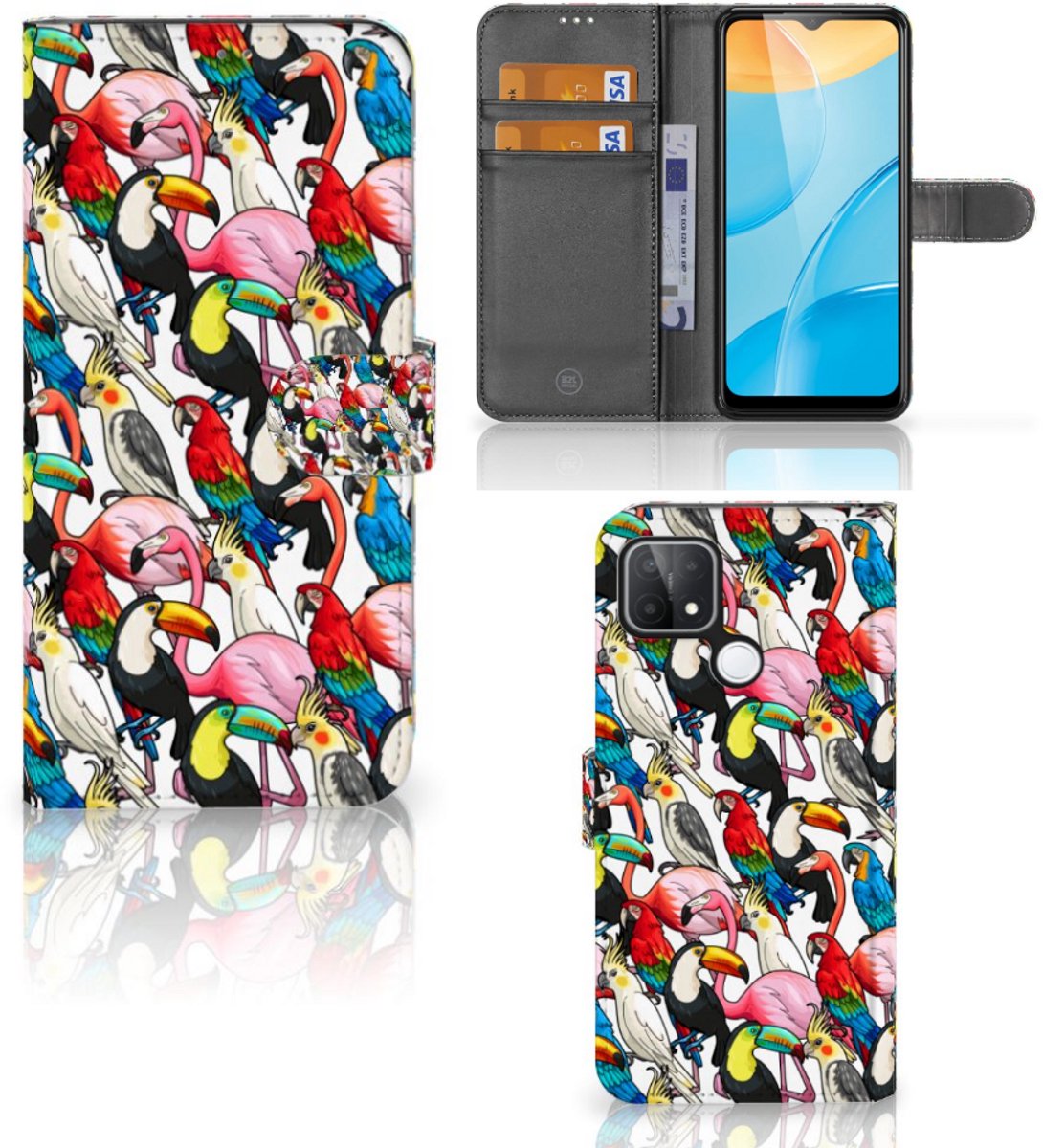 OPPO A15 Telefoonhoesje met Pasjes Birds
