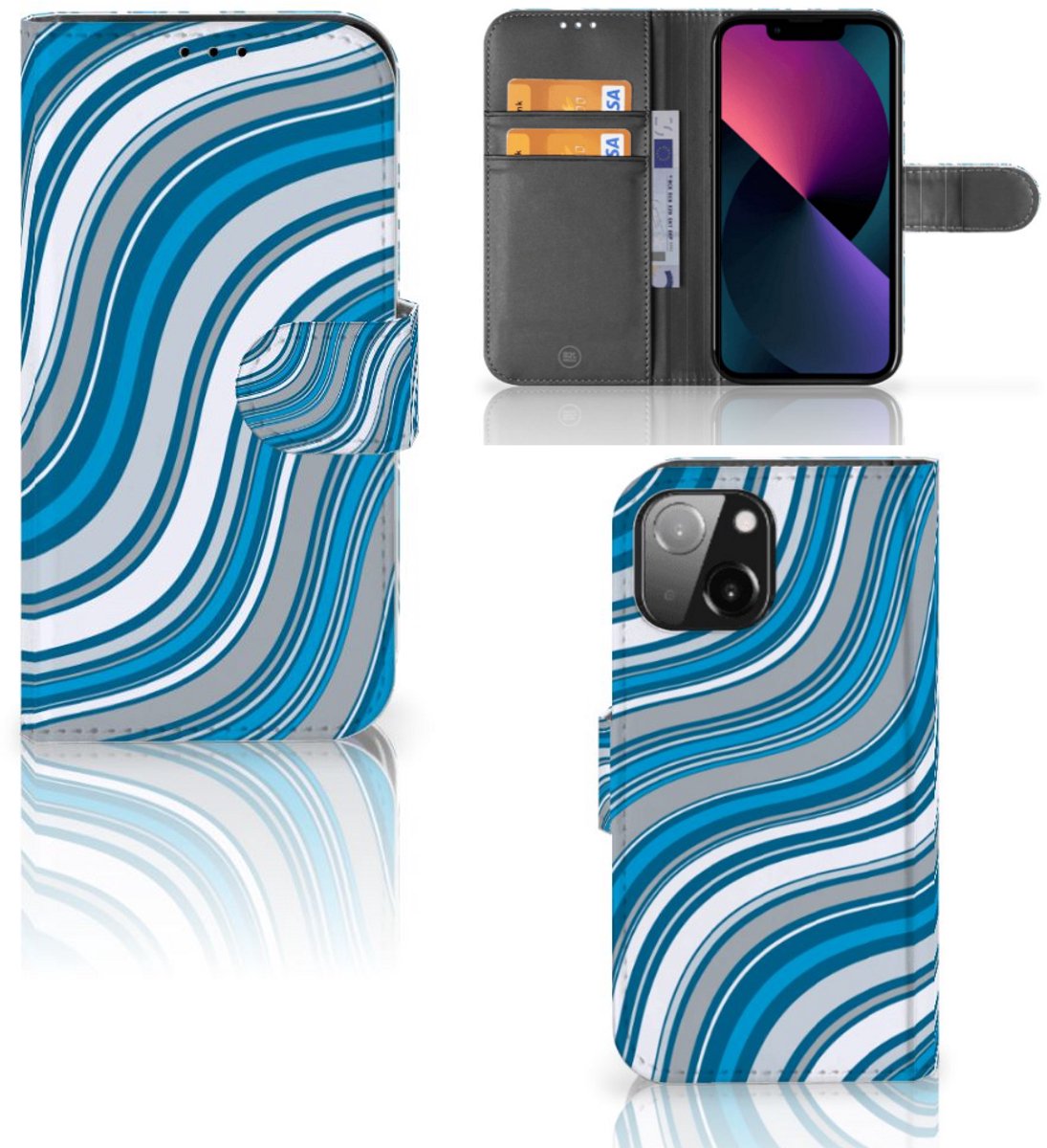 iPhone 13 Mini Telefoon Hoesje Waves Blue