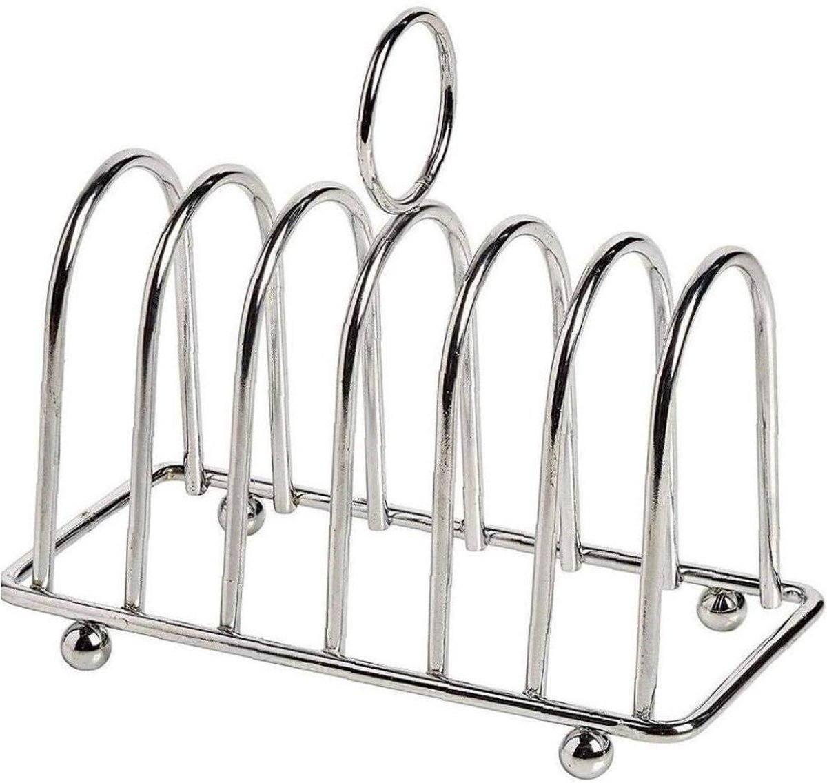 Brood Rek - Toast Houder - Ontbijt Presenteren - Houdt Plakjes Knapperig - 15.5x8x10cm - Zilver