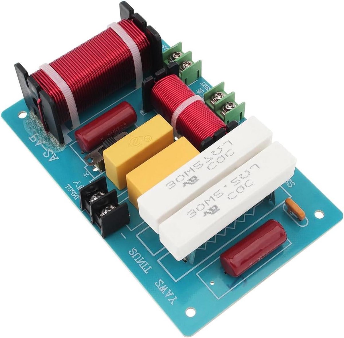 Luidspreker Crossover - Frequentieverdeler Audio - Geluidsverbetering Auto - Dubbele Bescherming Zekering - 145 x 90 mm - Blauw
