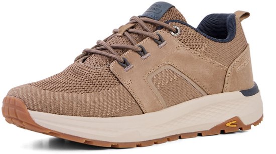 camel active Sneaker van leer en textiel - Maat menswear-41 - zand