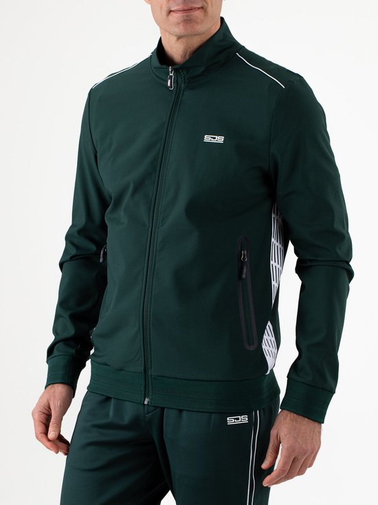 Sjeng Sports AURIC - Trainingsjack Heren Groen Stretch Sportjack Tennis Fitness Sneldrogend