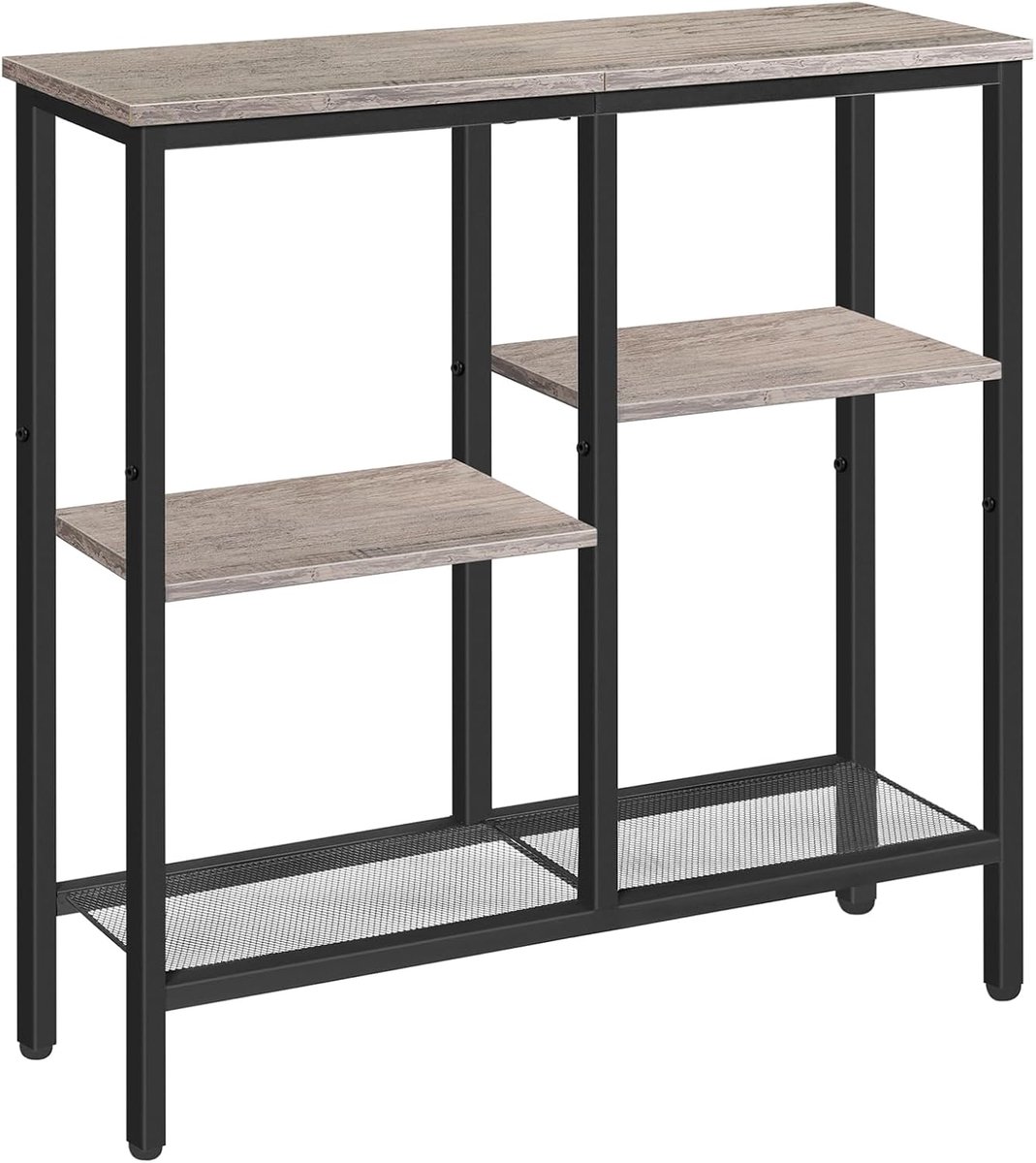 HOMESY smalle consoletafel, 75cm bijzettafel, haltafel, kleine presentatietafel, kleine ruimte salontafel, geschikt voor entree, gang, Grijs en zwart