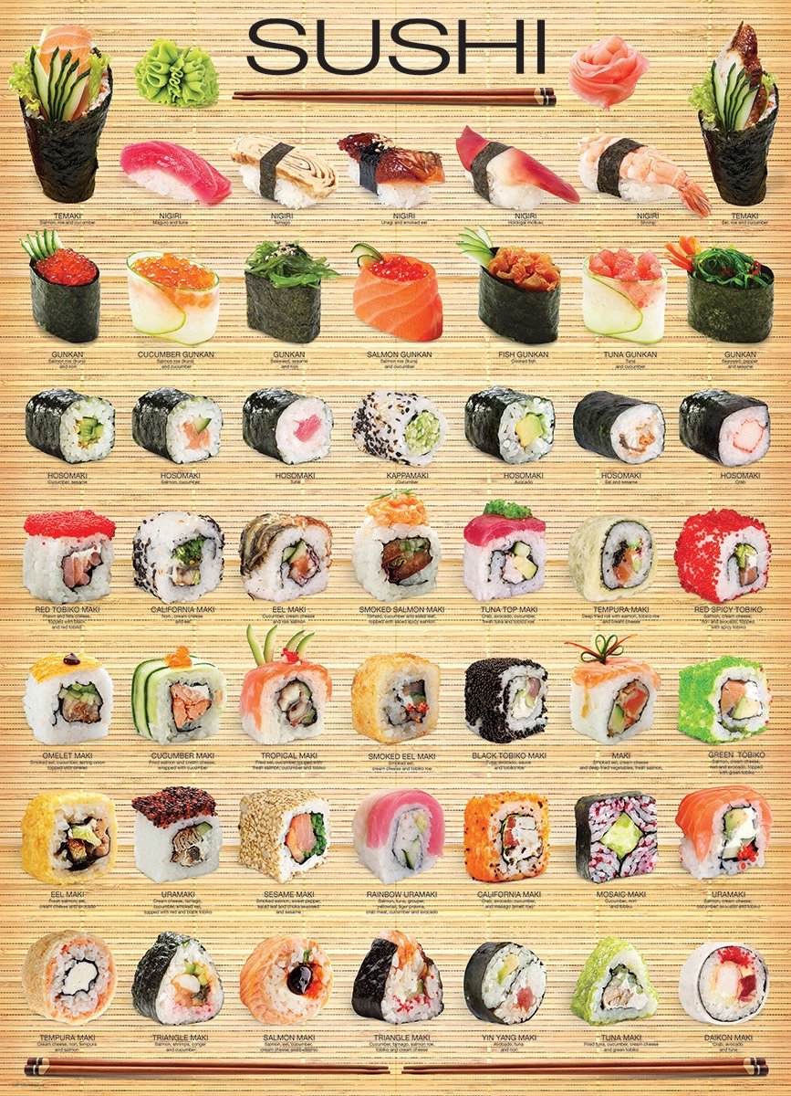 Eurographics legpuzzel sushi 1000 stukjes eten en drinken puzzel.
