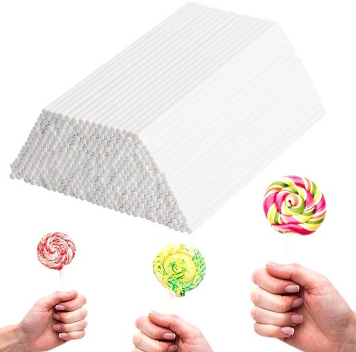 100 Cake Pop Stokken - 10 cm - Flexibele lollystokjes voor Cake Pops en Chocolade
