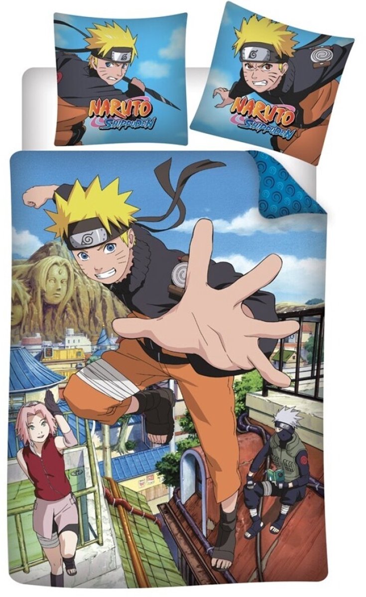 Naruto Dekbedovertrek eenpersoons 140 x 200 cm Katoen 65 x 65 cm