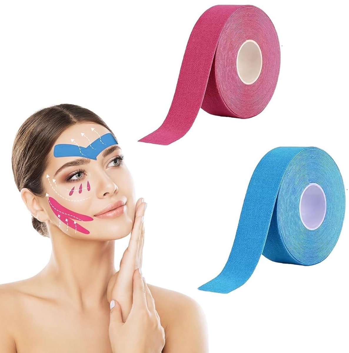 Dailygoods - Dailygoody - Gezichtsliftingtape - Anti-rimpelpleisters - Hoogwaardige hypoallergene kwaliteit - 2 stuks - Rimpelpleisters - Huidversteviging - Geschi