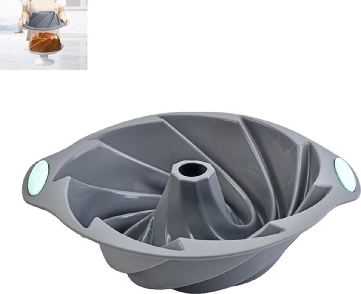 1 stuk - Siliconen bakvorm - antiaanbak bakvorm voor chiffoncake - voor chiffoncake en desserts - voor oven en magnetron - lichtgrijs - 28.5×24.5×8cm