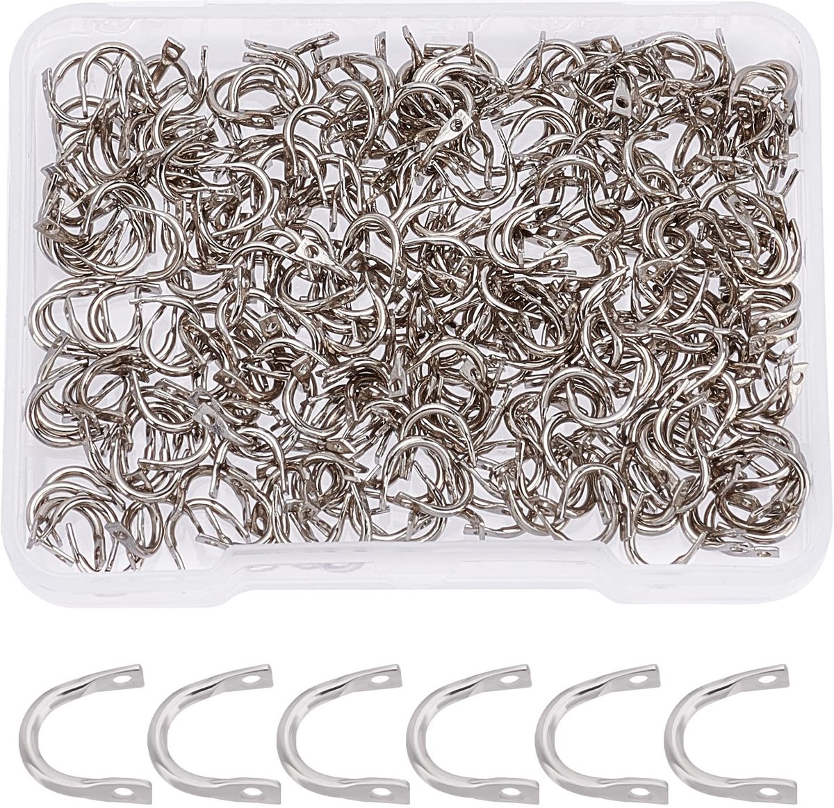 Dailygoods - Dailygoody - 300Pcs Vissen Spinner Clevis U-vormige Spinnerbait Clevis Platina Messing Links Gemakkelijk Spin Spinner Clevis Spinner Blade Clevis voo
