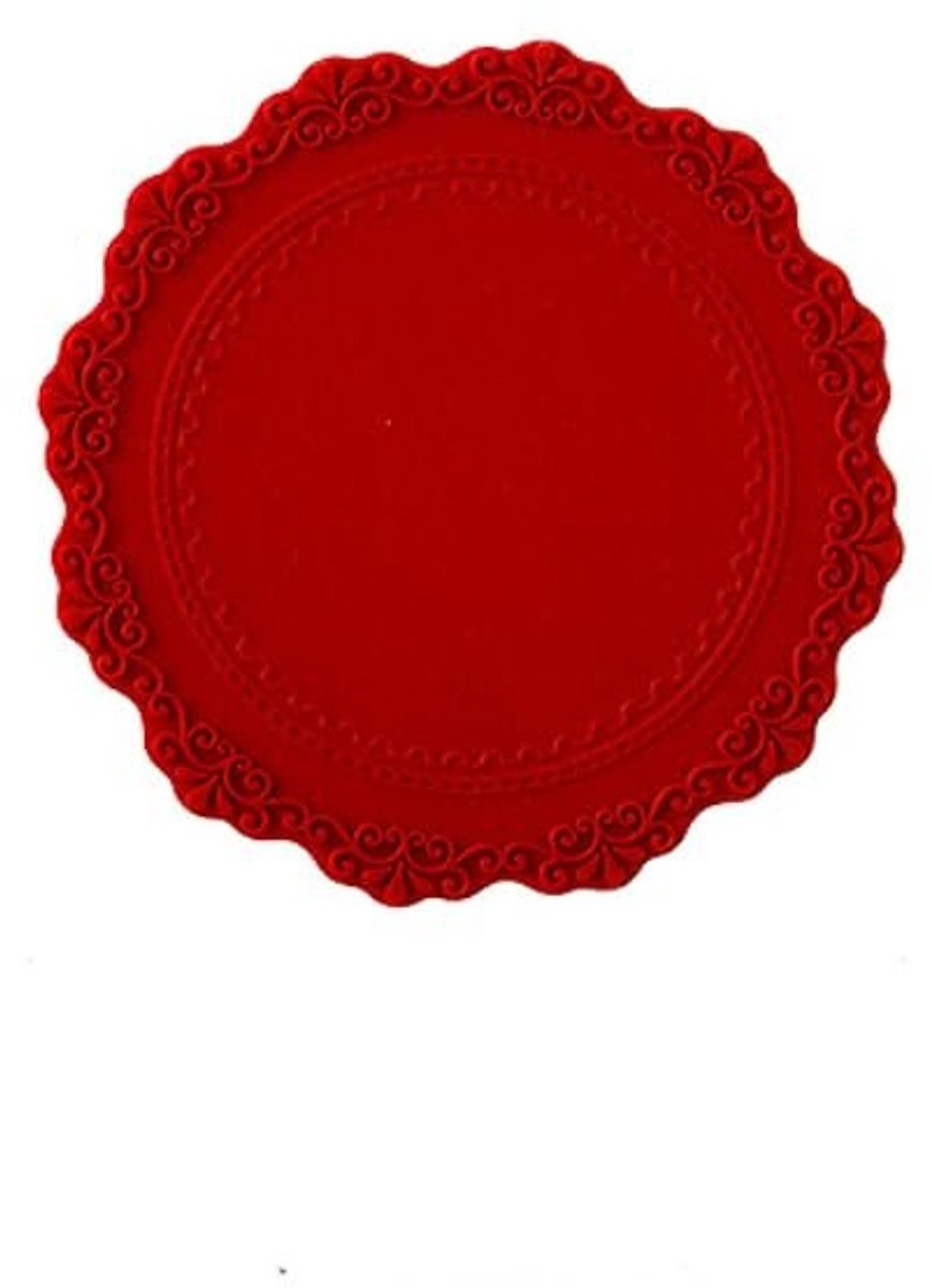 Dailygoods - Dailygoody - Ronde placemats - Siliconen placemats - Afwasbaar en waterdicht - Rood - Antislip placemats - Geschikt voor eettafel en keuken