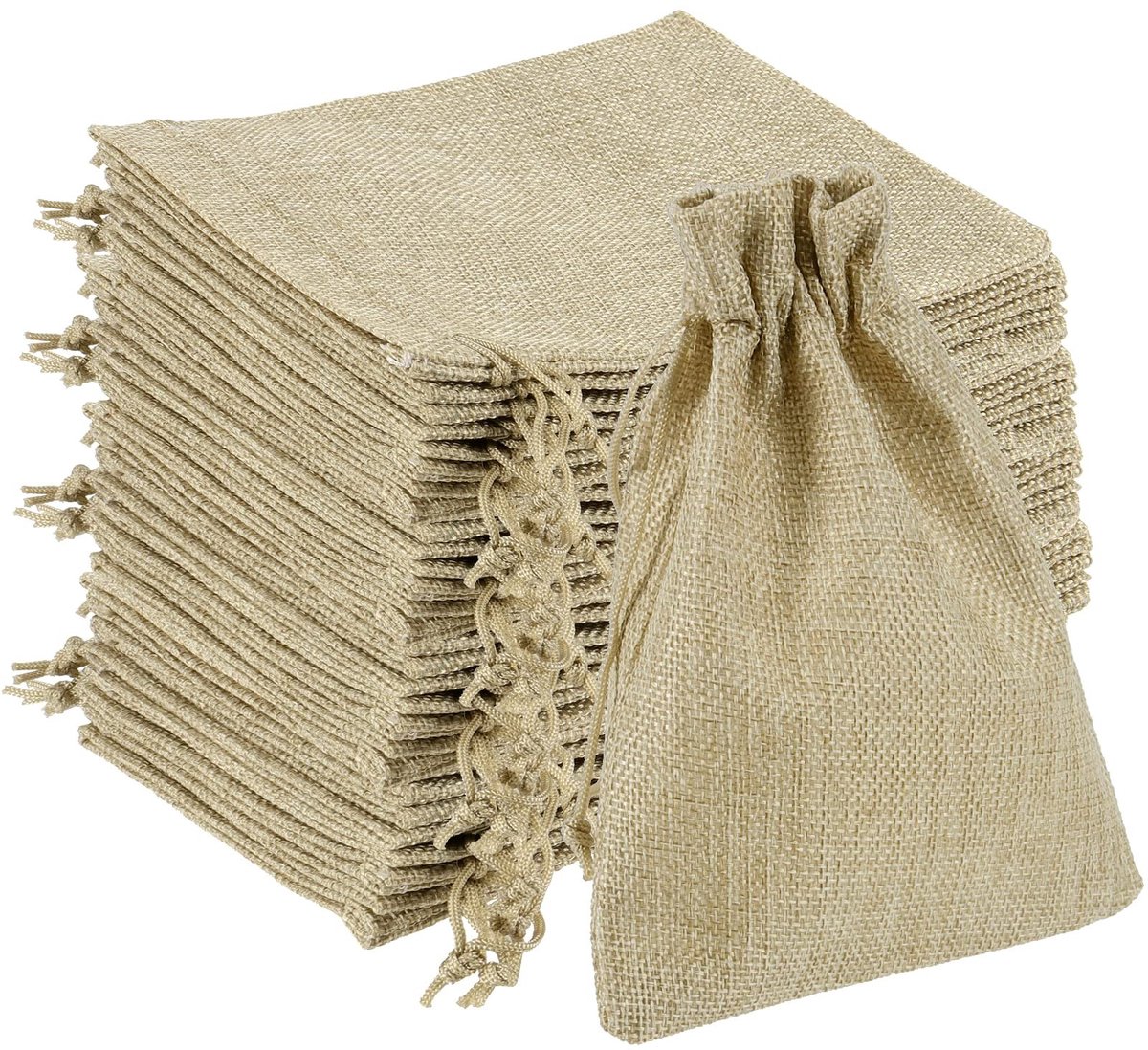 Dailygoods - Dailygoody - Linnen jute zakken - Herbruikbare stevige cadeau tas - 40 stuks - 13 x 18 cm - Ideaal voor bruiloft verjaardag DIY - Perfect voor siera