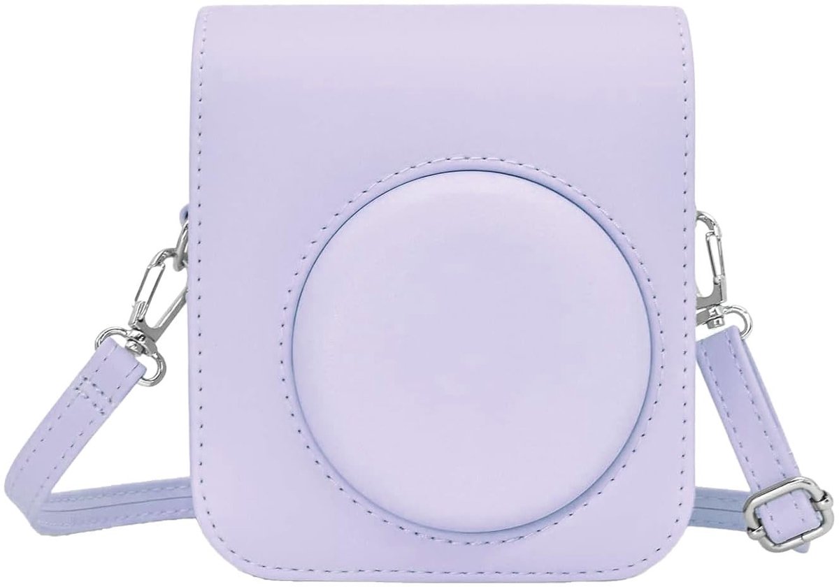 Dailygoods - Dailygoody - Reistas voor Instax Mini 12 11 9 8 - Bescherming en stijl - Paars - Kunstleren tas - Ideaal voor fotografie - Uniseks volwassene