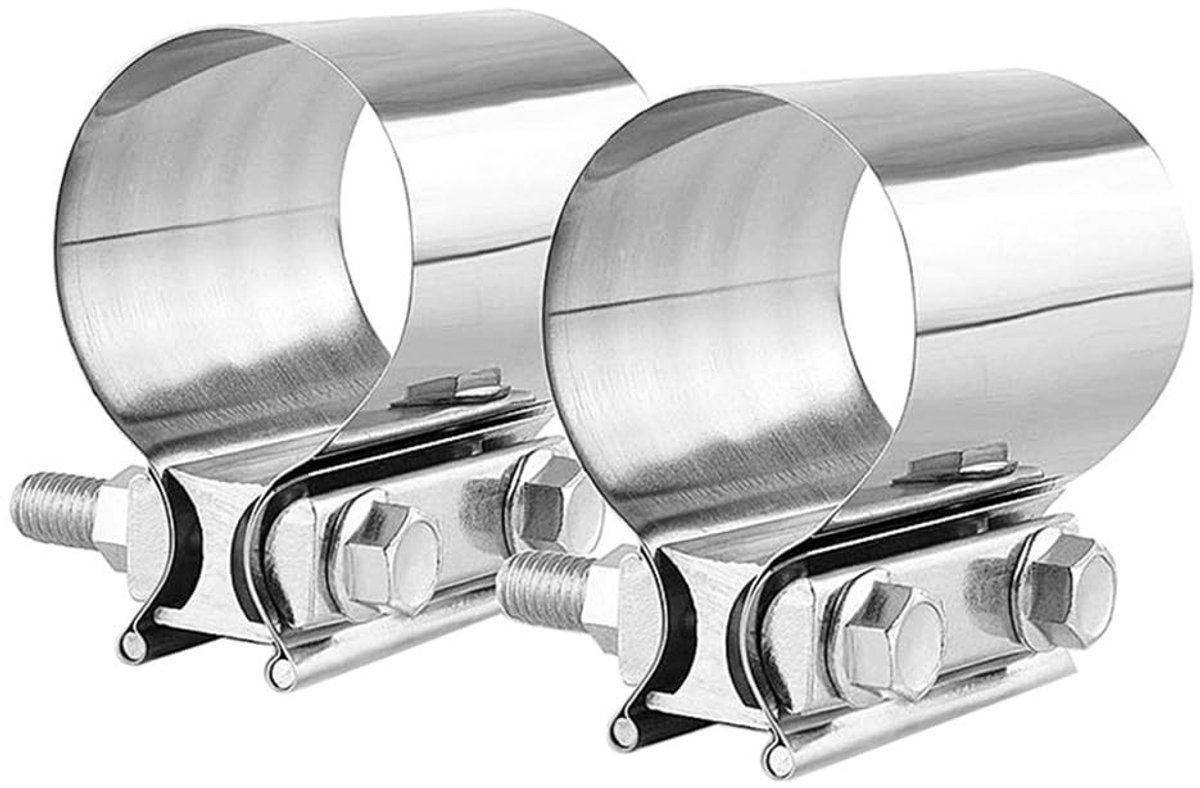 Dailygoods - Dailygoody - Stompe uitlaatbandklemmen - Roestvrij staal - Eenvoudige installatie - 3 inch OD - Lekvrije verbinding - Geschikt voor uitlaatdemper - 2-