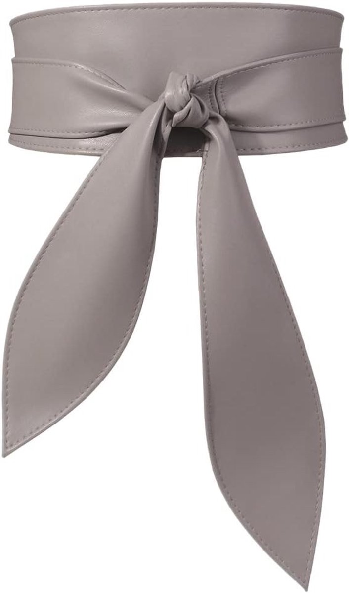 Brede Tailleband voor Vrouwen, Obi Ceintuur, Leren Sash voor Bruiloft, Feest en Kostuums, Grijs, 9.5 x 242 cm, Elegante Accessoires voor Diverse Gelegenheden