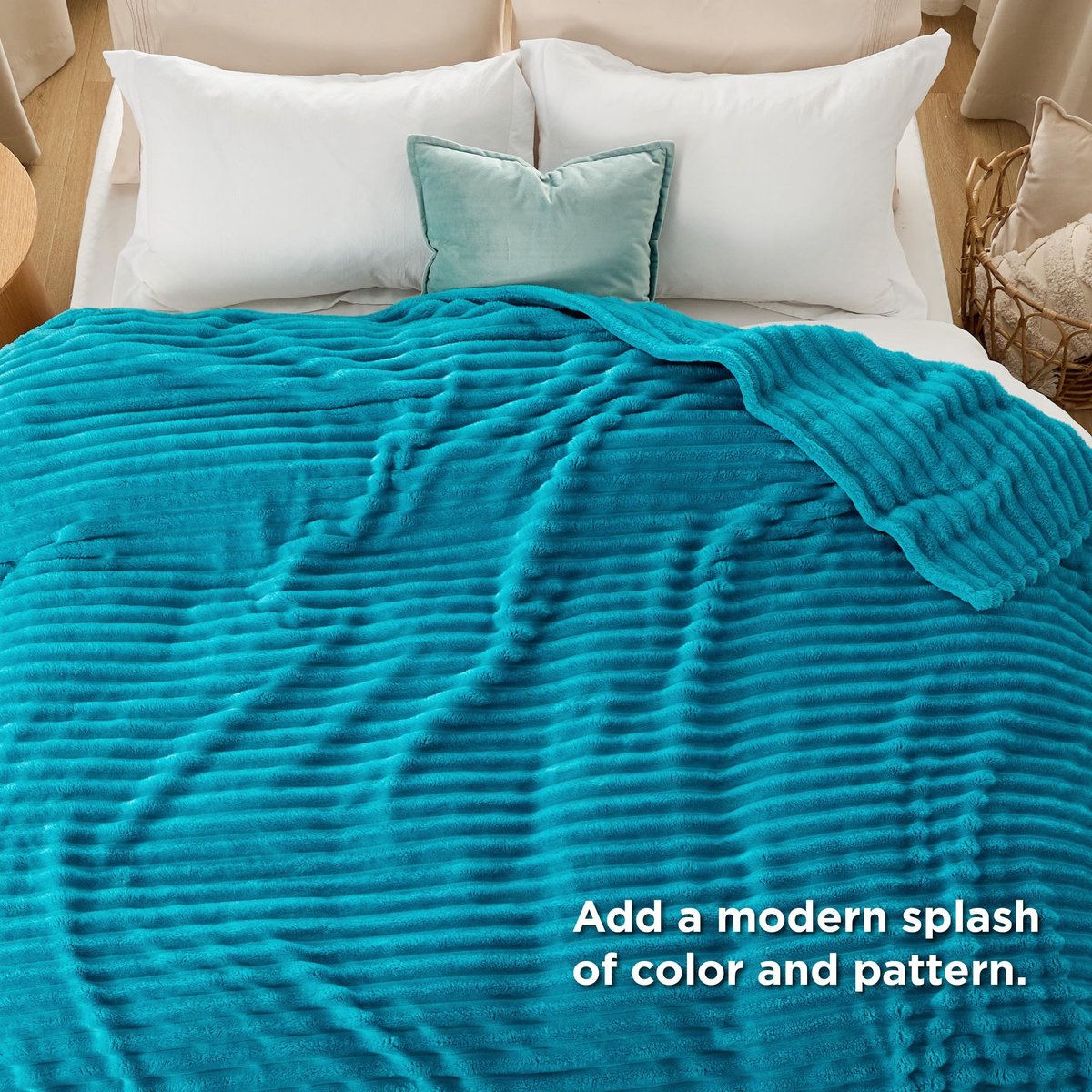 Dailygoods - Dailygoody - Behaaglijke deken - Zacht en warm - Grof corduroy - Comfortabele bankdeken - Geschikt voor volwassenen - Blauw