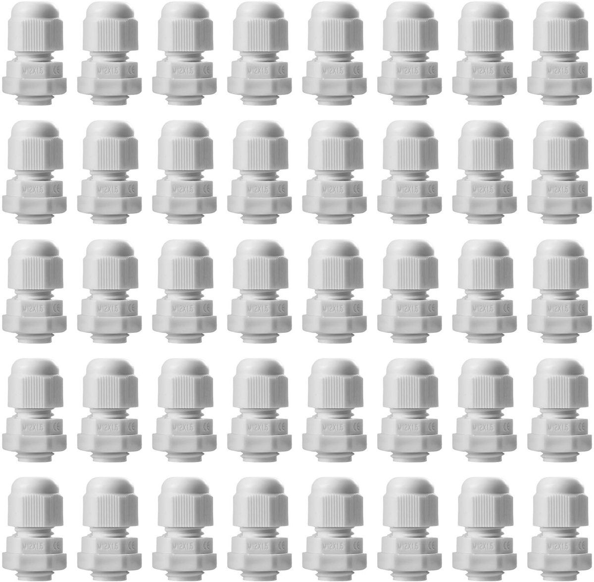 Dailygoods - Dailygoody - Kabelschroefverbinding M12 - Waterdichte kabeldoorvoer - 40 stuks - Duurzaam nylon - Geschikt voor outdoor toepassingen - IP68 water