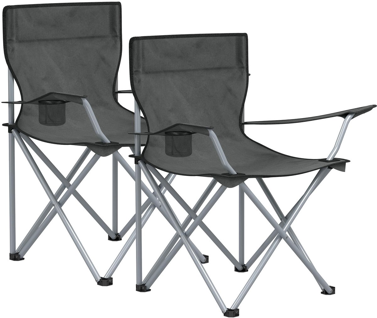 Dailygoods - Dailygoody - Campingstoelen - Opvouwbaar - 120 kg Belastbaarheid - Leigrijs - Buitenstoelen - Ideaal voor Kamperen en Tuin