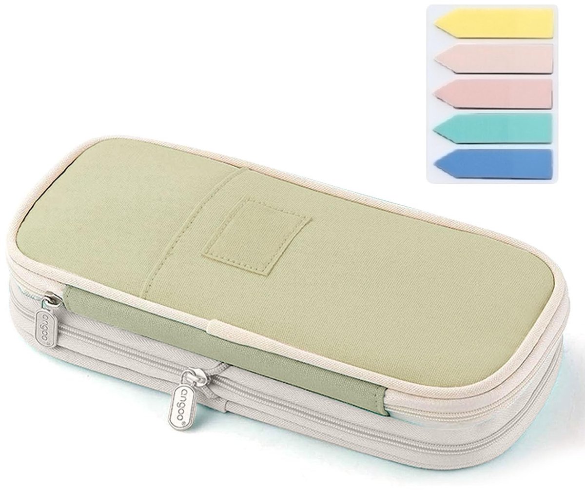Dailygoods - Dailygoody - Pennenetui - Grote capaciteit - Multifunctioneel - Lichtgroen - Organizer voor schrijfwaren - Geschikt voor school en make-up - Voor meis