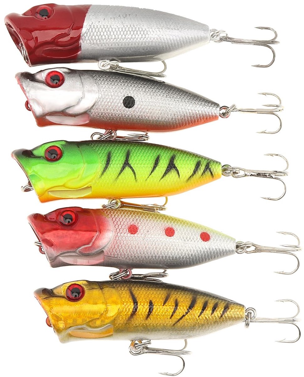 Dailygoods - Dailygoody - Vislokaas - Kunstaas - Levensechte zwembewegingen - Kleurrijk - Topwater Bass Fishing - Perfect voor zoetwater en zoutwater visserij - 5