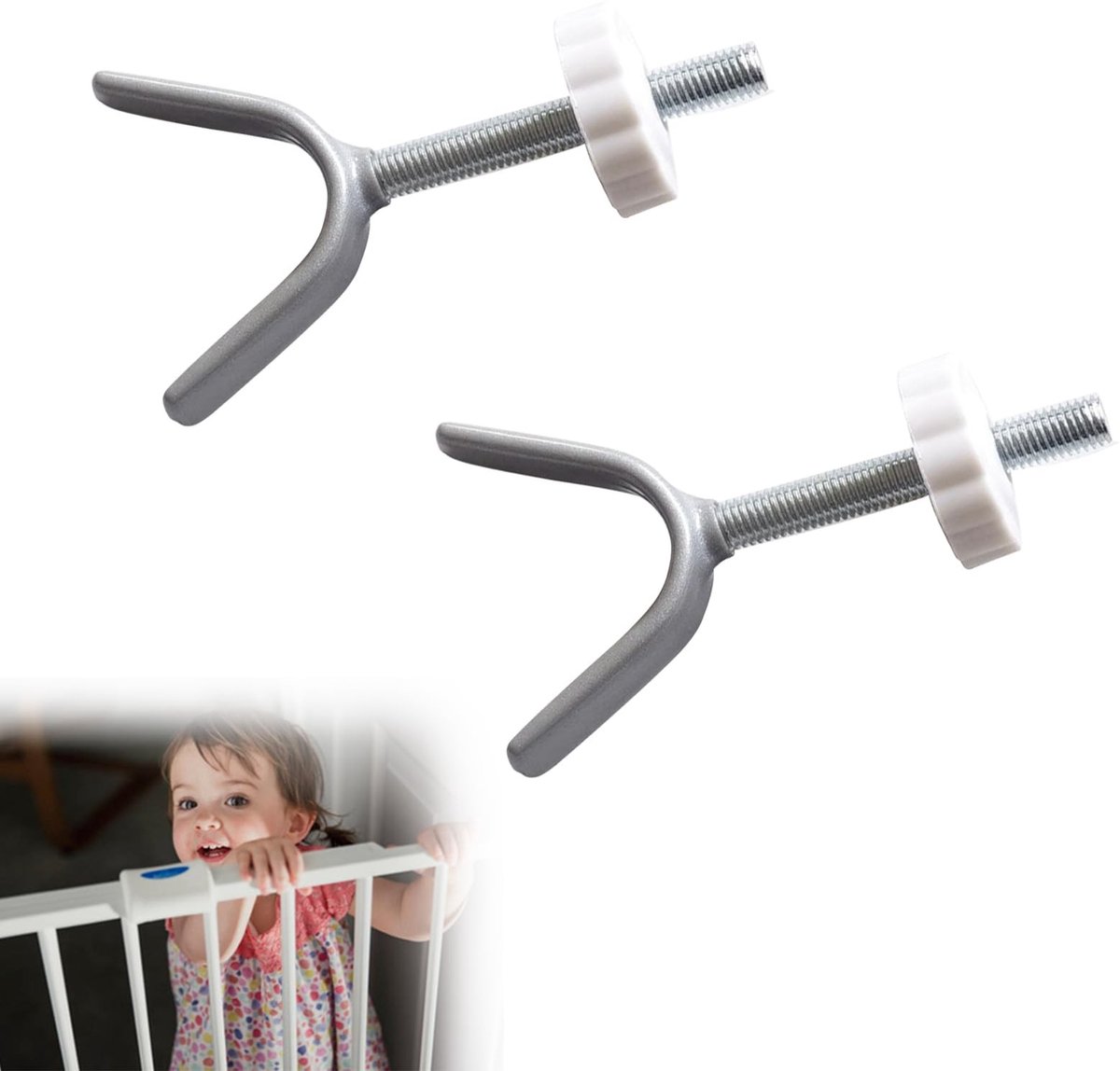 Dailygoods - Dailygoody - Drukschroeven - Kinderrooster Bevestiging - Eenvoudige Installatie - Oranje - Trapleuning Accessoire - Veiligheidsoplossing - Geschikt vo