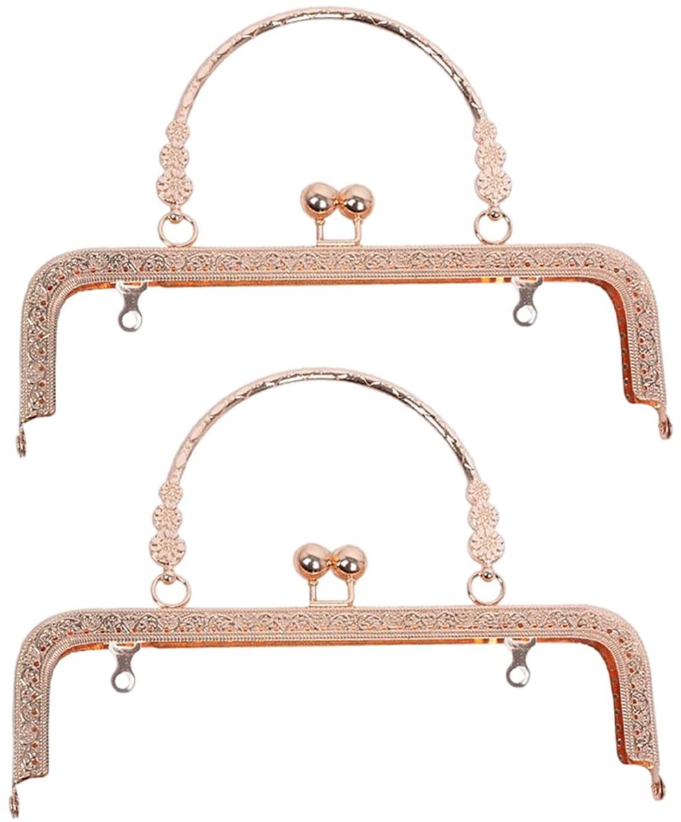 Dailygoods - Dailygoody - Metalen Frame Portemonnee Sluitingen - DIY Tas Maken - Retro Craft Clutch Bag - Roze - Geschikt voor Handtassen - 2 Stuks