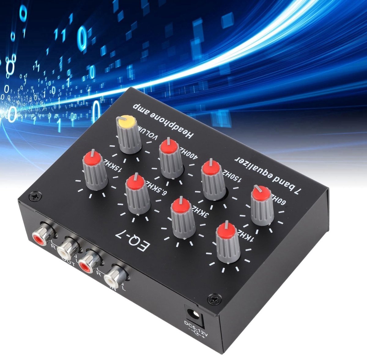 Dailygoods - Dailygoody - 7 Band Sound Equalizer - Hoge Bass - Dual Channel Digital Equalizer - Compact - Audio Equalizer - Voor opname en streaming - Aluminiumleg...