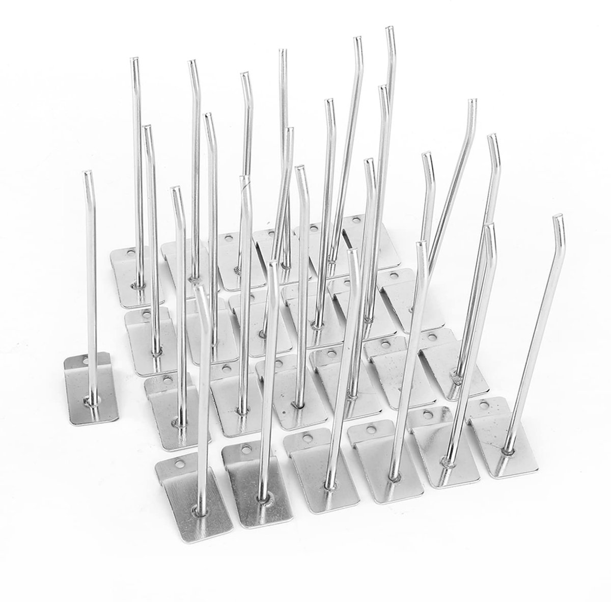 Dailygoods - Dailygoody - Perforated panel hooks - 25 stuks - 6 inch - Staal - Ideaal voor garage - Organisatie - Handig voor ophangen