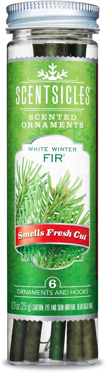 Dailygoods - Dailygoody - Geurboom Ornamenten - Witte Winterspar - Inclusief 6 Stokjes - Frisse Geur - Perfect voor Kerstdecoratie - Sfeervolle Geurbeleving