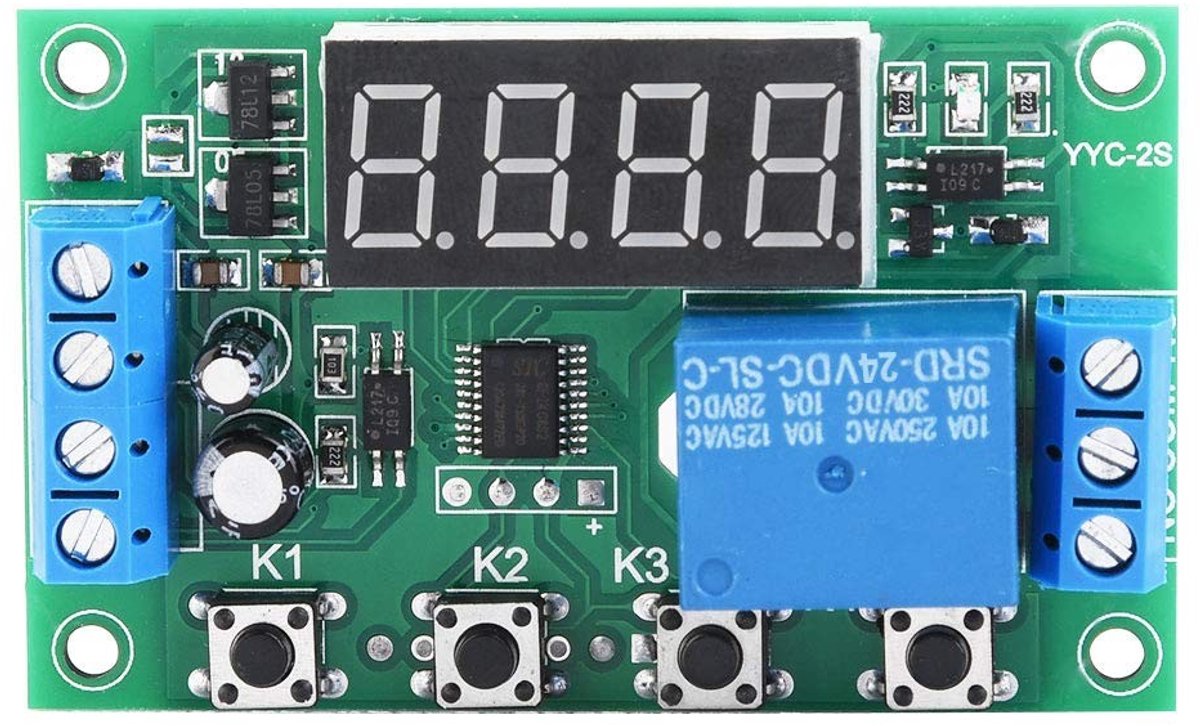 Dailygoods - Relaisschakelaar 24V - Automatiseringsschakelmodule - Programmeerbaar met Timer - Compact en Efficiënt - Voor Huisautomatisering - Ideaal