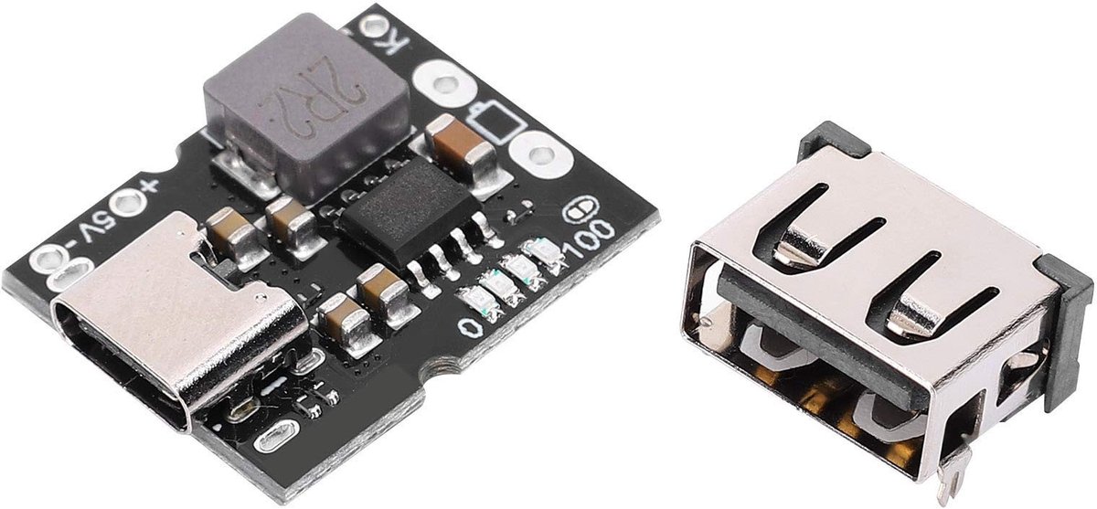 Dailygoods - Dailygoody - Batterij opladen en ontladen - Geïntegreerde module - 5V 2A - Lithiumbatterij laadbord - Type-C-ingang - USB-poort - Geschikt voor divers