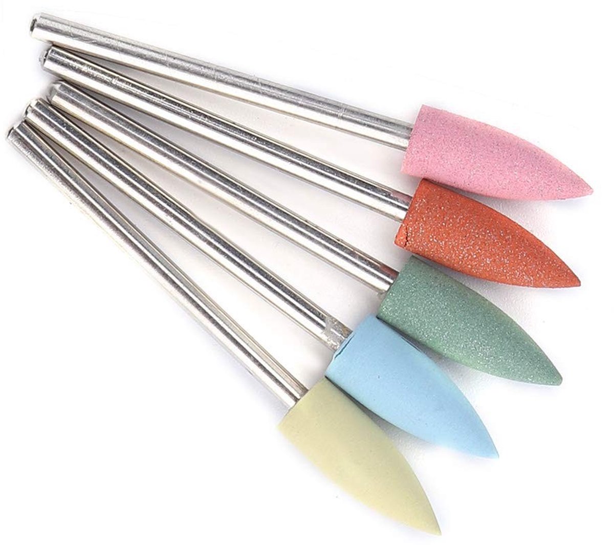 Dailygoods - Dailygoody - Siliconengroen - Nagelboor Bits - Veilig en gebruiksvriendelijk - 5 Stuks Set - Manicure en Pedicure - Geschikt voor polijsten