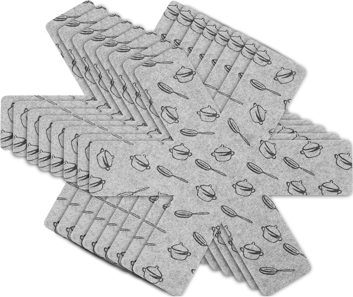 Dailygoods - Set van 8 Pannenbeschermers in 3 Maten voor Kookgerei