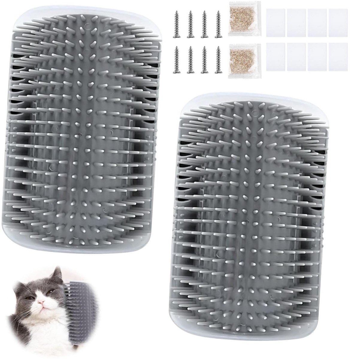 Dailygoods - Set van 2 Kattenzelfverzorgers met Massagespeelgoed