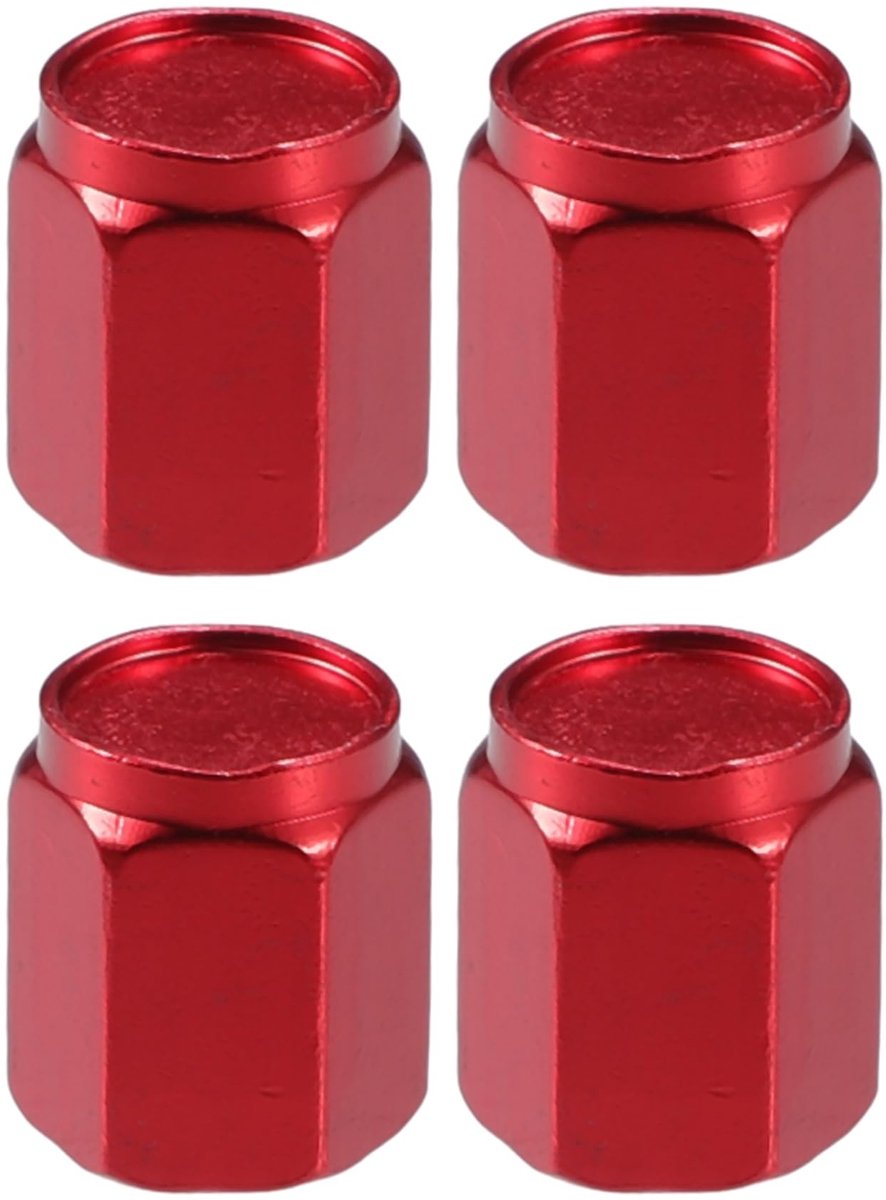 Dailygoods - Set van 4 Aluminiumlegering Ventieldopjes in Rood