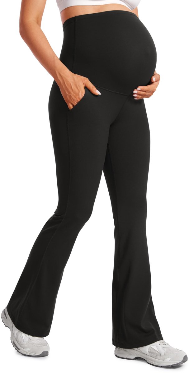 Dailygoods - Dailygoody - Zwangerschapsleggings - Butterluxe - Zacht en comfortabel - 31 inch - Yoga en workout - Voor de actieve moeder - Maternity flare leggings